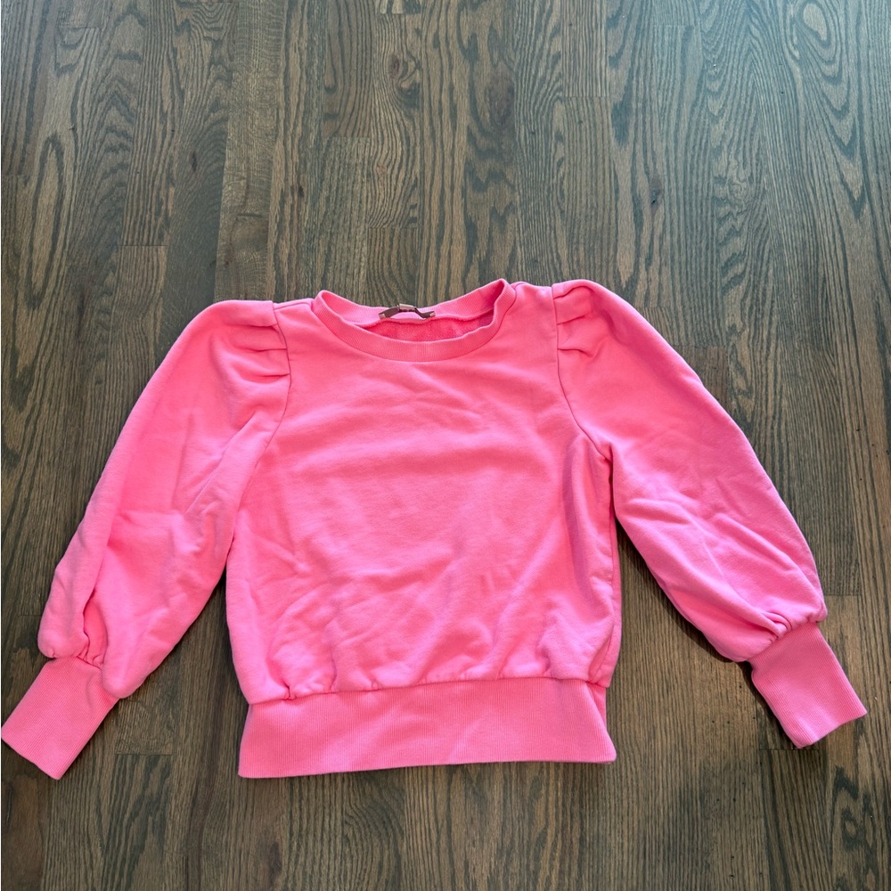Pink Puff Sleeve Sweatshirt